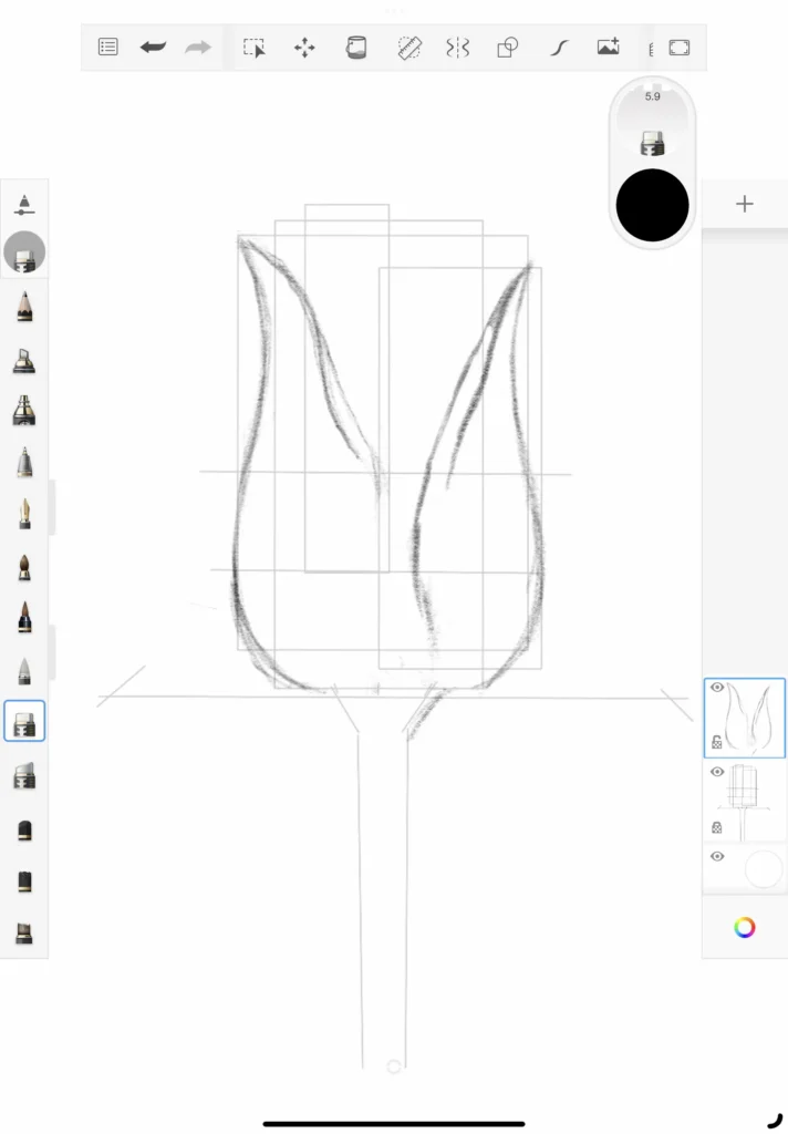 How do draw a rose step 3a