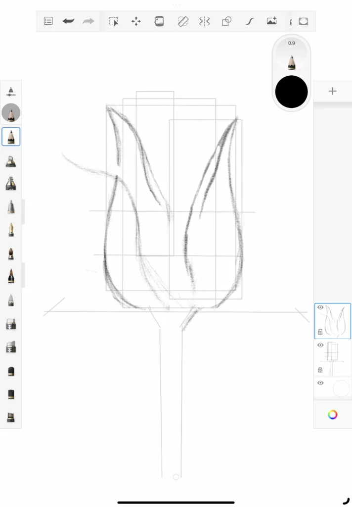 How do draw a rose step 3b