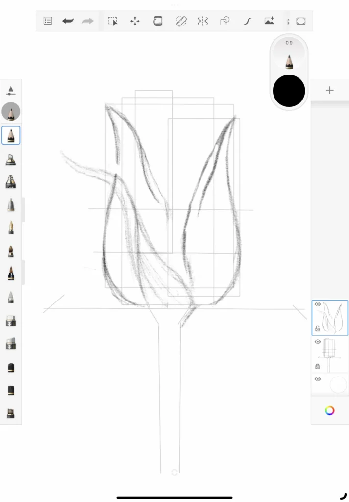 How do draw a rose step 3c
