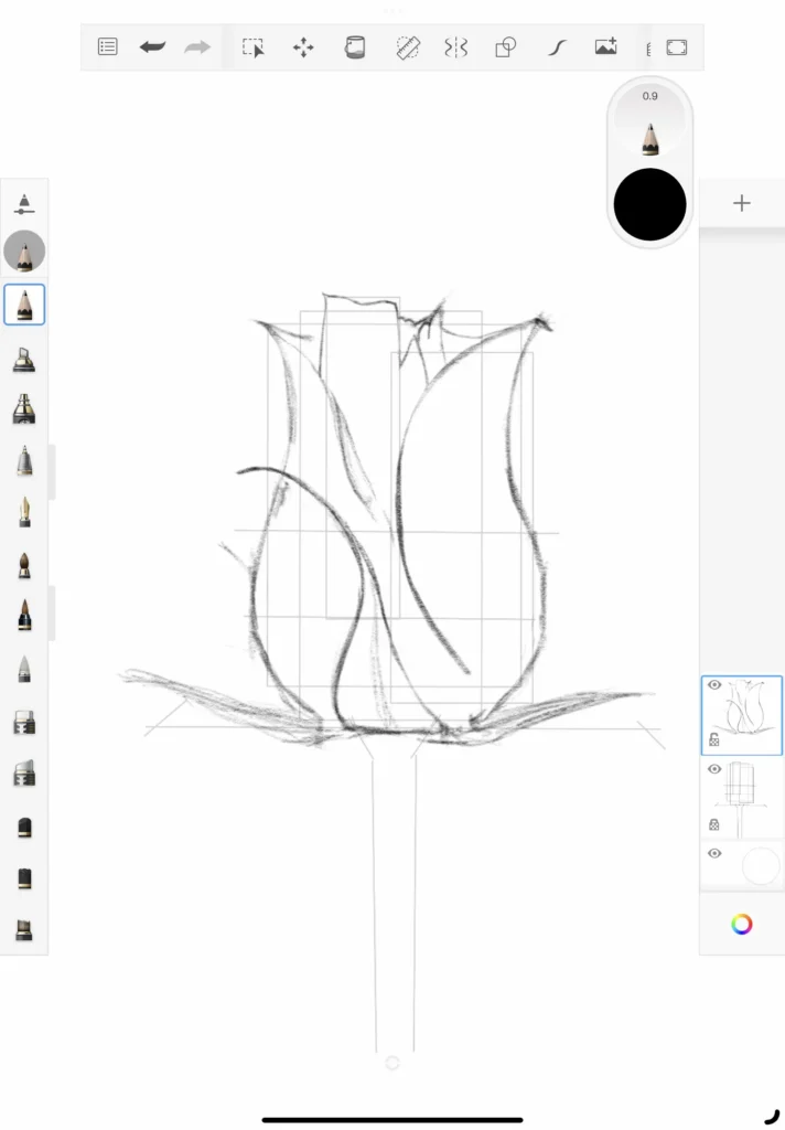 How do draw a rose step 5c