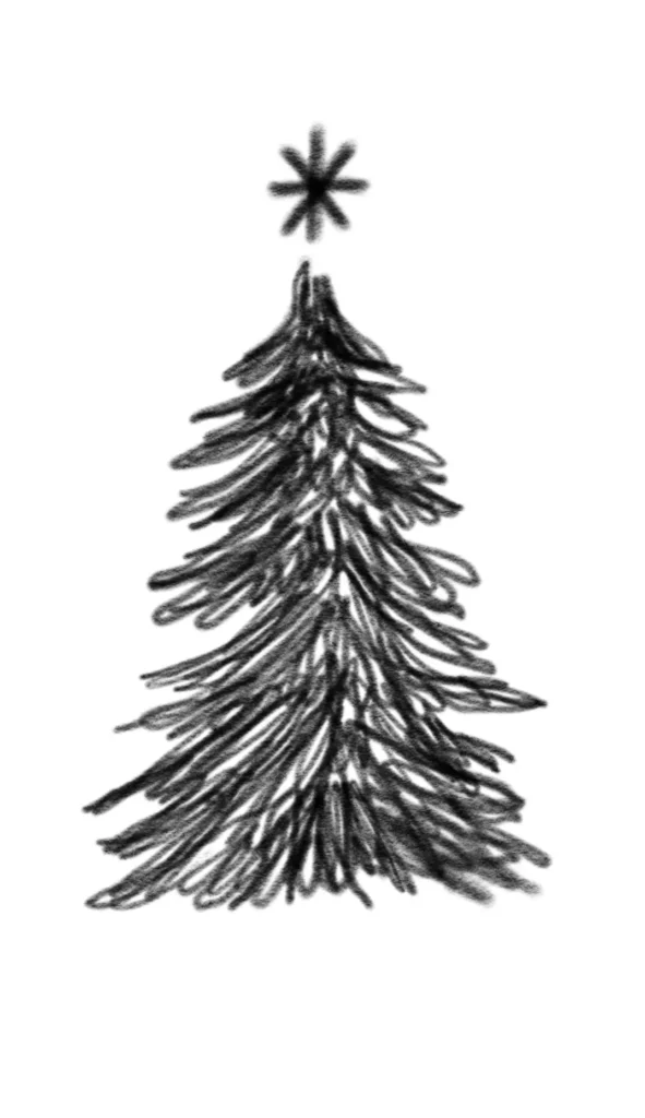 How to Draw a Christmas Tree - Example 4b