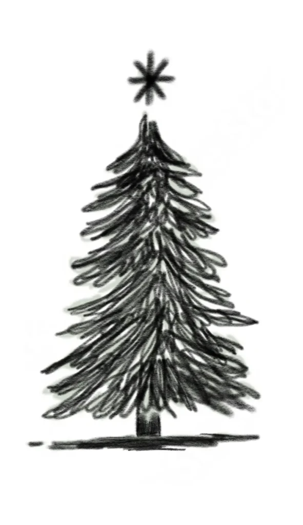 How to Draw a Christmas Tree - Example 4c